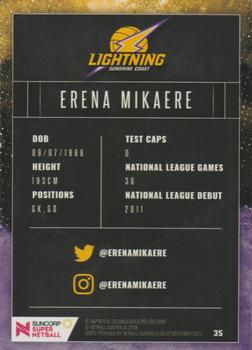 2018 Tap 'N' Play Suncorp Super Netball #35 Erena Mikaere Back